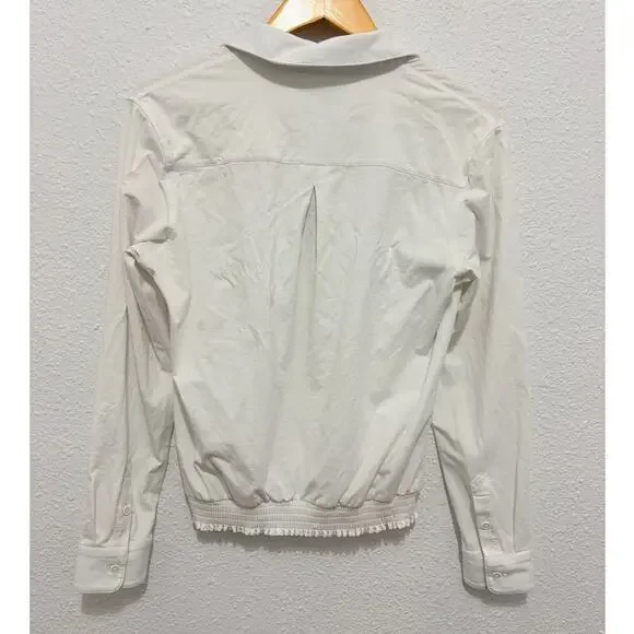 Buttercloth Pre-Tucked Fit White Button Down Shirt Icy Cotton Medium Career - Picture 2 of 5